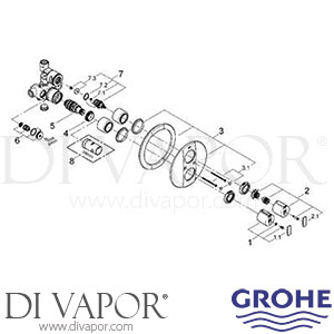 Grohe 34235 Grohtherm 2000 Thermostatic Shower Mixer (3/4 Inch) Spare Parts