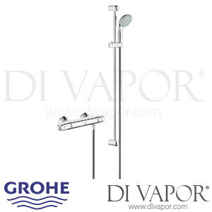 Grohe 34256003 Grohtherm 1000 Thermostatic Shower Mixer (1/2 Inch) with Shower Set Spare Parts