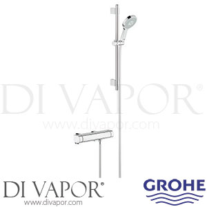 Grohe 34281001 Grohtherm 2000 Thermostatic Shower Mixer (1/2 Inch) with Shower Set Spare Parts