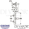 Grohe Grohtherm 1000 Cosmopolitan Thermostat Bath Shower Mixer Dimensions