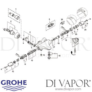 Grohe 34367 Grohtherm 3000 Thermostatic Bath Shower Mixer Spare Parts