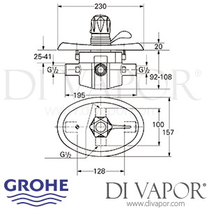 Grohe 34422000 Grohmix (1/2 Inch) Mixing Valve Shower Spare Parts