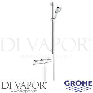 Grohe 34482001 Grohtherm 2000 Thermostatic Shower Mixer (1/2 Inch) with Shower Set Spare Parts