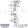 Grohe Wave Cosmopolitan Thermostatic Shower Mixer Dimensions