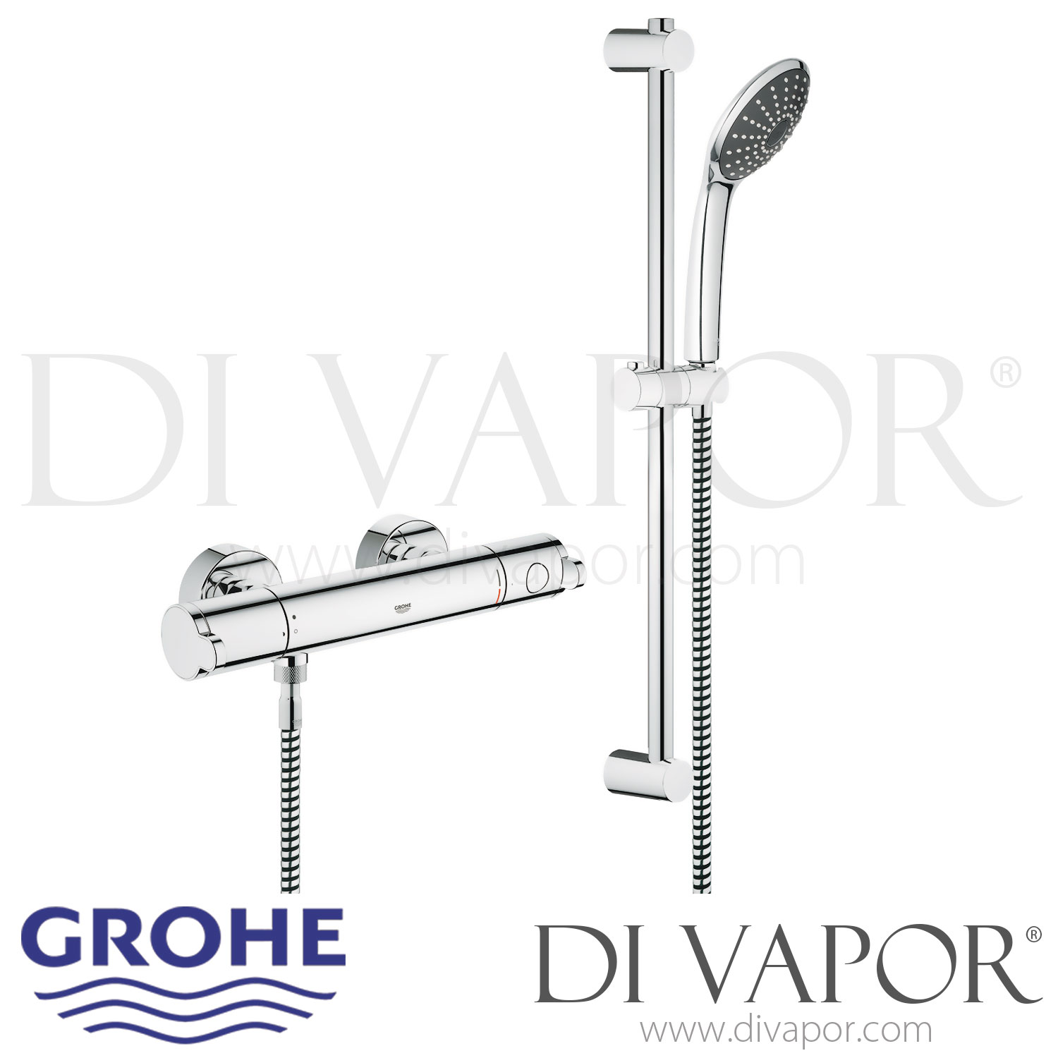 Grohe 34537000 Wave Cosmopolitan Thermostatic Shower Mixer (3/4 Inch