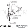 Cifial 34583MI-X11 PVD X11 Mini Round Douche Set Dimension