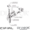 Cifial 34583MI-X20 PVD X20 Mini Round Douche Set Dimension