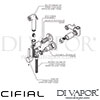 Cifial 34583MI Mini Round Douche Set Dimension