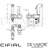 Cifial 34583MI Mini Round Douche Set Dimensions