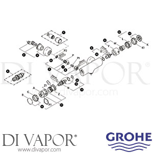 Grohe 34610 Chiara Thermostatic Bar Mixer Shower Spare Parts