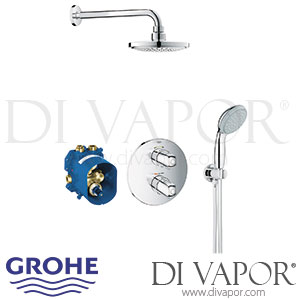 Grohe 34614000 Grohtherm 1000 Perfect Shower Set with Euphoria Cosmopolitan 180 Spare Parts
