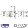 Grohe Grohtherm F Thermostat Complete Kit Dimensions