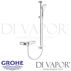 Grohe 34721000 Grohtherm SmartControl Thermostatic Shower Mixer (1/2 Inch) with Shower Set Spare Parts