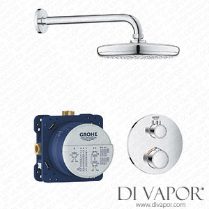 Better Bathrooms 34726000 Chrome Concealed Shower Mixer with Dual Control & Round Wall Mounted Head - Grohe Tempesta 210 Spare Parts