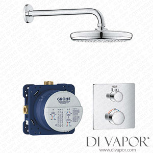 Better Bathrooms 34728000 Chrome Concealed Shower Mixer with Dual Control & Round Wall Mounted Head with Square Valve - Grohe Tempesta 210 Spare Parts