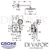 Grohe Grohtherm SmartControl Perfect Shower Set Dimensions