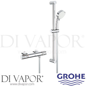 Grohe 34787000 Grohtherm 1000 Performance Thermostatic Shower Mixer (1/2 Inch) with Shower Set Spare Parts