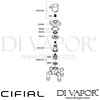 Cifial 34840CL Coule Deck Diverter Dimension