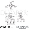 Cifial 34840CL Coule Deck Diverter Dimensions