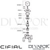 Cifial 34840CU Cudo Deck Diverter Dimension