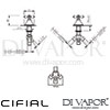 Cifial 34840ED Edwardian Deck Diverter Dimensions