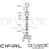 Cifial 34840EM Emmie Deck Diverter Dimension