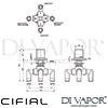 Cifial 34840EM Emmie Deck Diverter Dimensions