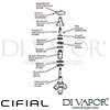 Cifial 34840HC Hexa Deck Diverter Dimension