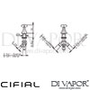 Cifial 34840HC Hexa Deck Diverter Dimensions