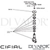 Cifial 34840SY Techno 65 Deck Diverter Dimension