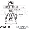 Cifial 34840SY Techno 65 Deck Diverter Dimensions