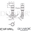 Cifial 34840T2 TH251 Deck Diverter Dimensions