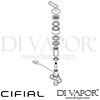 Cifial 34840T4 TH400 Deck Diverter Lever Dimension