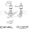 Cifial 34840T4 TH400 Deck Diverter Lever Dimensions