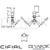 Cifial 34840TH-X11 PVD X11 Deck Diverter Dimensions