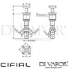 Cifial 34840TX Texa Deck Diverter Dimensions