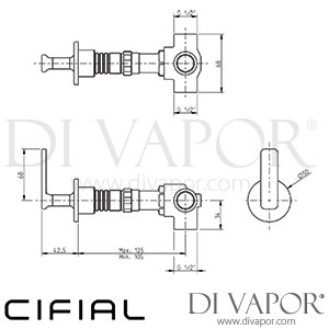 Cifial 34841T4 TH400 Wall Diverter Lever with Stop Spare Parts