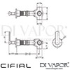 Cifial 34841T4 TH400 Wall Diverter Lever with Stop Dimensions