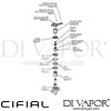 Cifial 34841TB Techno X300 Deck Diverter Dimension