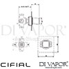 Cifial 34842CU Cudo Wall Diverter Dimensions