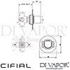 Cifial 34842EM Emmie Wall Diverter Dimensions