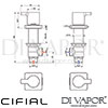 Cifial 34890CL Coule Pair Deck Bath Valves Dimensions
