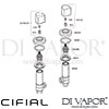 Cifial 34890EM Emmie Pair Deck Bath Valves Dimension