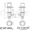 Cifial 34890EM Emmie Pair Deck Bath Valves Dimensions