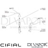 Cifial 34890HM Hexa Lever Pair Inch Deck Bath Valves Dimension
