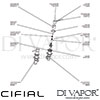 Cifial 34890MI Mini Round Pair Deck Bath Valves Dimension