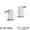 Cifial 34890MI Mini Round Pair Deck Bath Valves Spare Parts