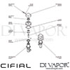 Cifial 34890QD Mini Square Pair Deck Bath Valves Dimension