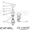 Cifial 34890SF Adele Pair Deck Bath Valves Dimension