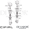 Cifial 34890SQ Quadrado Pair Deck Valves Dimension
